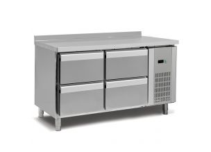 The cold stainless steel table with 4 drawers, professional