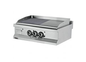 Grill electric profesional, inox, neted si striat cromat, 90*64*29 cm