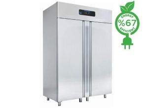 Dulap congelator vertical inox, FRENOX cu 2 usi, Eficienta Energetica, 1400 lt