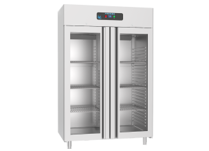 Dulap frigorific vertical inox, FRENOX cu 2 usi din sticla, 1400 lt