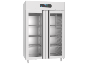 Dulap frigorific vertical inox, FRENOX cu 2 usi din sticla, pentru patiserie, 1700 lt